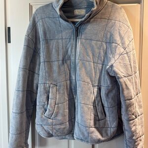 Z Supply Women’s Blue Zip-Up Sweater